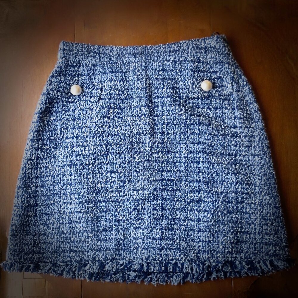 Kate Spade Blue Tweed Skirt NWOT Size 6